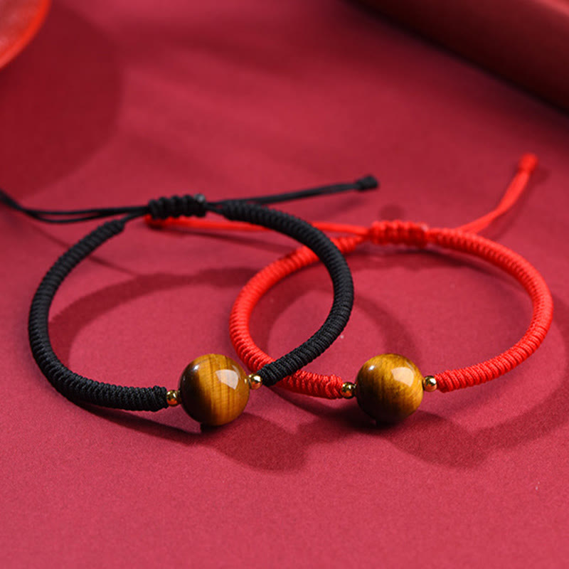 KarmaRipple's Handmade Tiger Eye Bead Fortune Protection Rope Bracelet p5