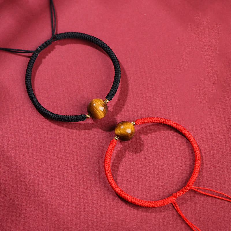 KarmaRipple's Handmade Tiger Eye Bead Fortune Protection Rope Bracelet p18