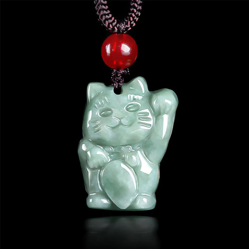 KarmaRipple's Fortunate Cat Jade Abundance Pendant Necklace p13
