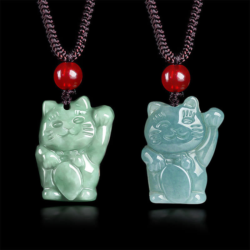 KarmaRipple's Fortunate Cat Jade Abundance Pendant Necklace p11
