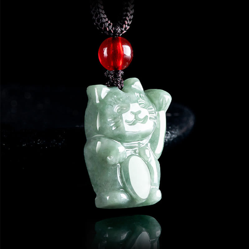 KarmaRipple's Fortunate Cat Jade Abundance Pendant Necklace p3