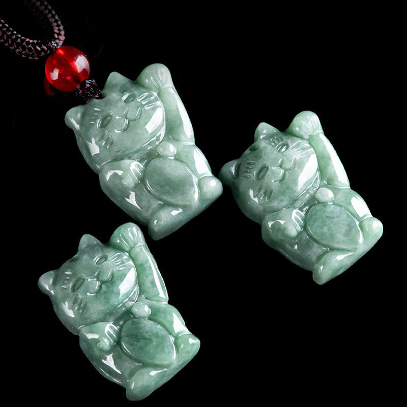 KarmaRipple's Fortunate Cat Jade Abundance Pendant Necklace p12