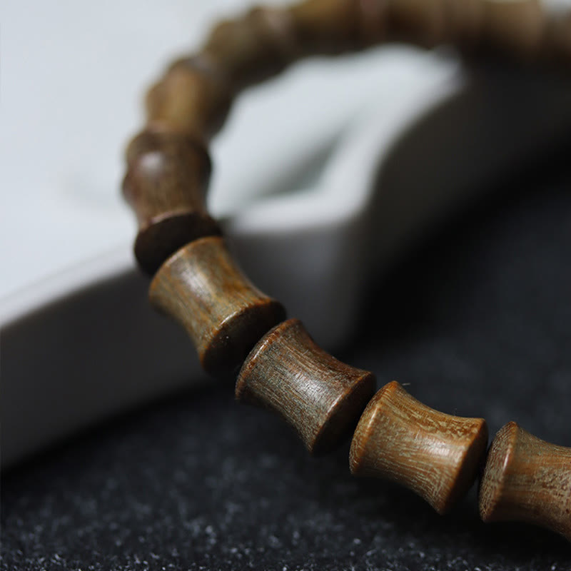 KarmaRipple's Tibetan Nine-Eye Dzi Bead Green Sandalwood Peace Bracelet p13