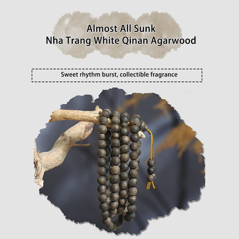 KarmaRipple's Nha Trang 108 Mala Beadwork 8mm Ivory Qinan Vietnam Agarwood Peace Bracelet p11