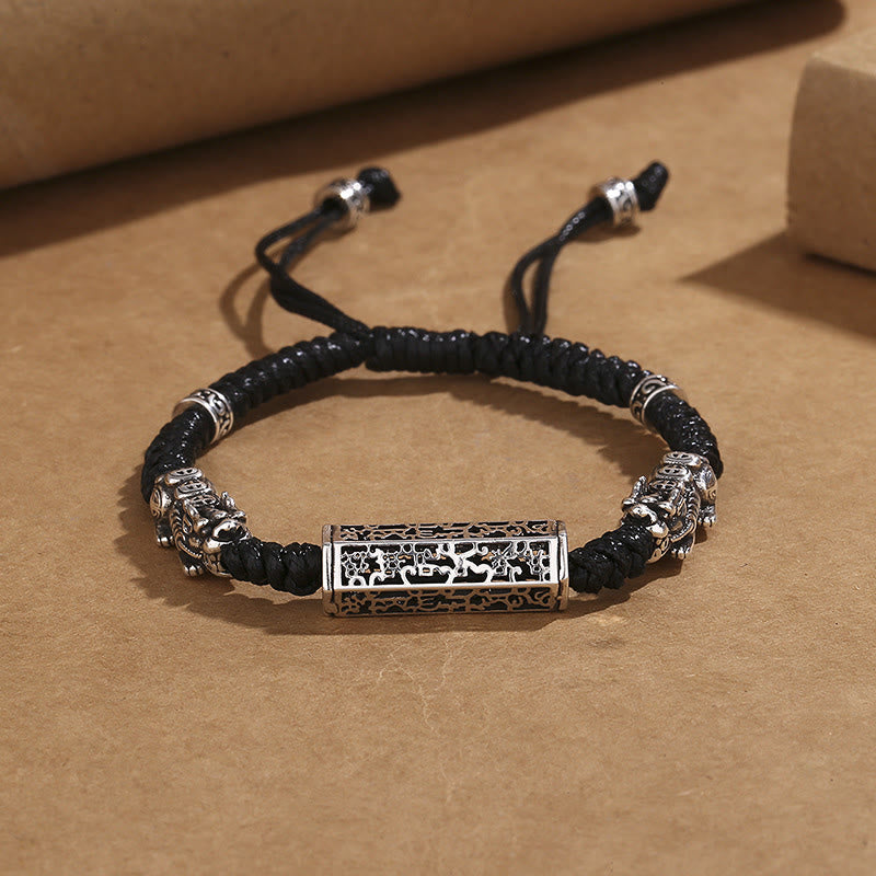 KarmaRipple's Tibetan Black String Bronze Om Mani Padme Hum Pixiu Protection Woven Bracelet p11