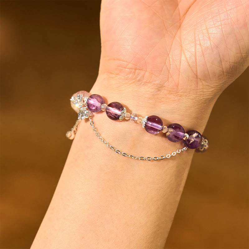 KarmaRipple's Authentic Purple Phantom Butterfly Flowers Wisdom Bracelet p6