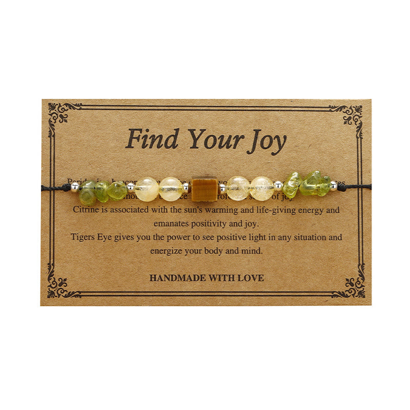 KarmaRipple's Find Your Joy Peridot Citrine Tiger Eye Peace Rope Bracelet p13