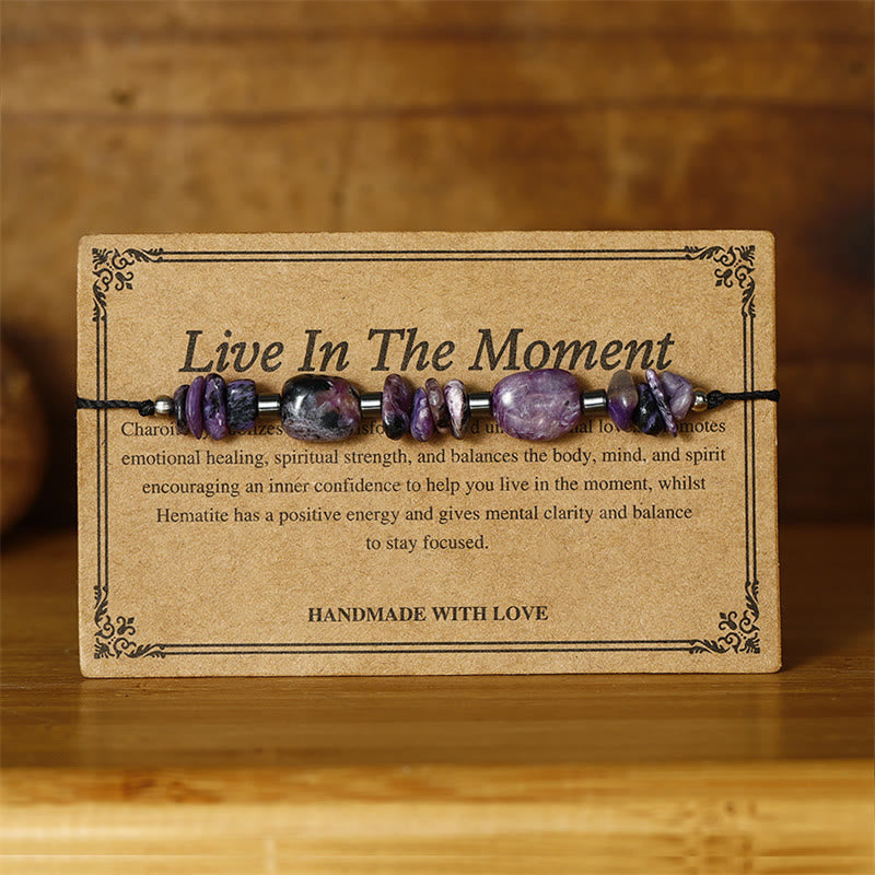 KarmaRipple's Live In The Moment Charoite Hematite Powerful Bracelet p2