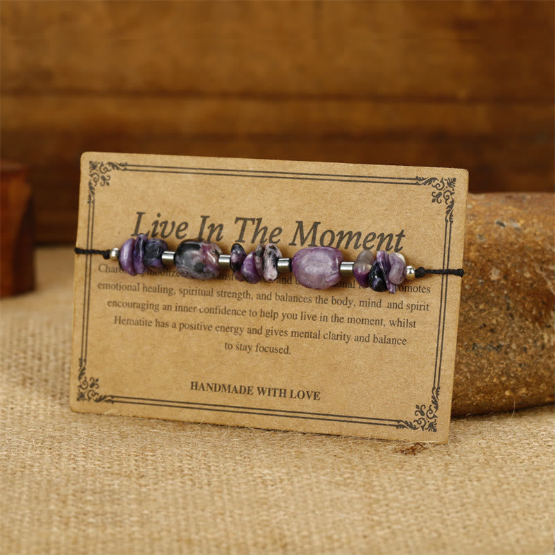 KarmaRipple's Live In The Moment Charoite Hematite Powerful Bracelet p4