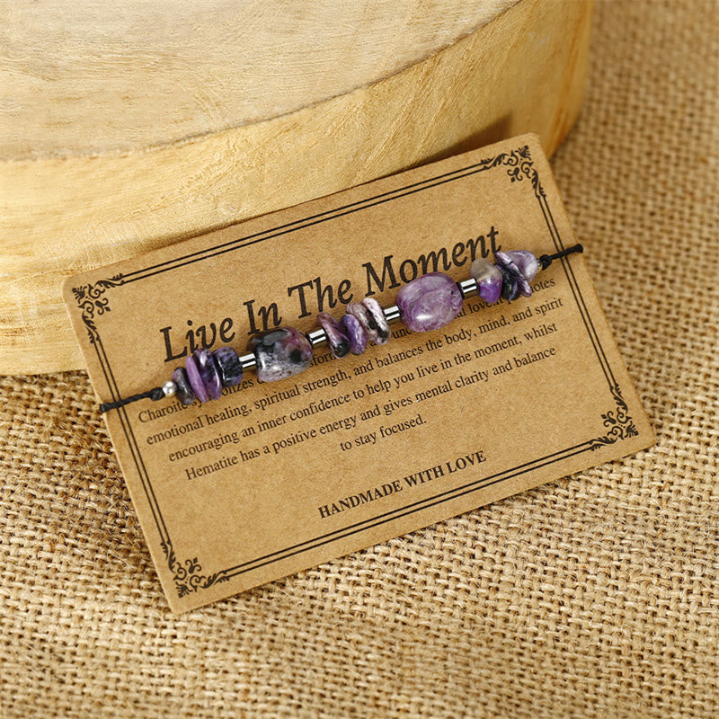 KarmaRipple's Live In The Moment Charoite Hematite Powerful Bracelet p3