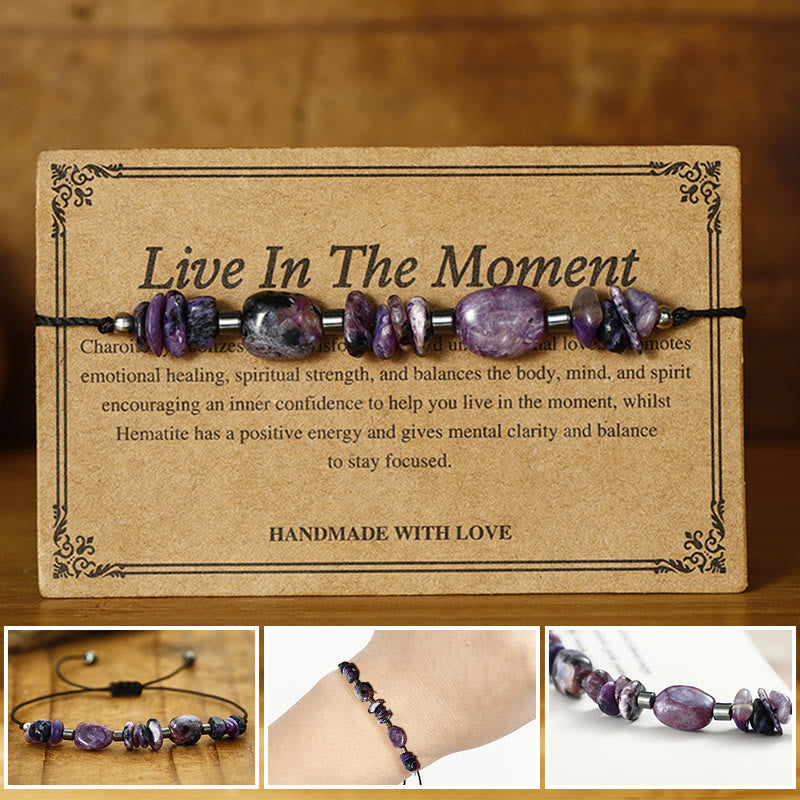 KarmaRipple's Live In The Moment Charoite Hematite Powerful Bracelet p1