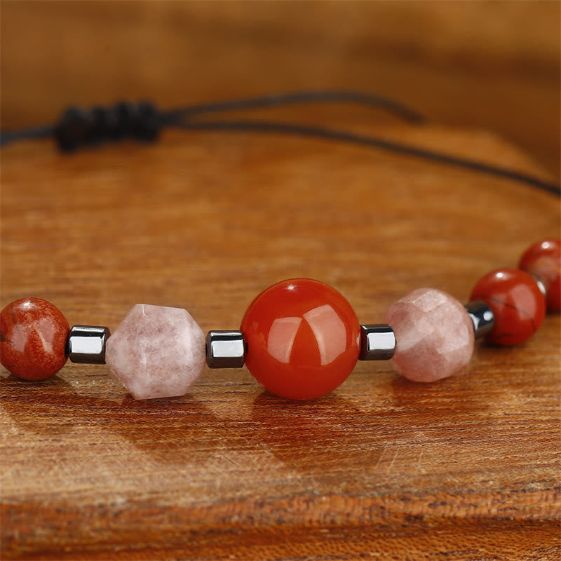 KarmaRipple's Believe You Can Carnelian Red Jasper Hematite Sun Stone'sitive Bracelet p11