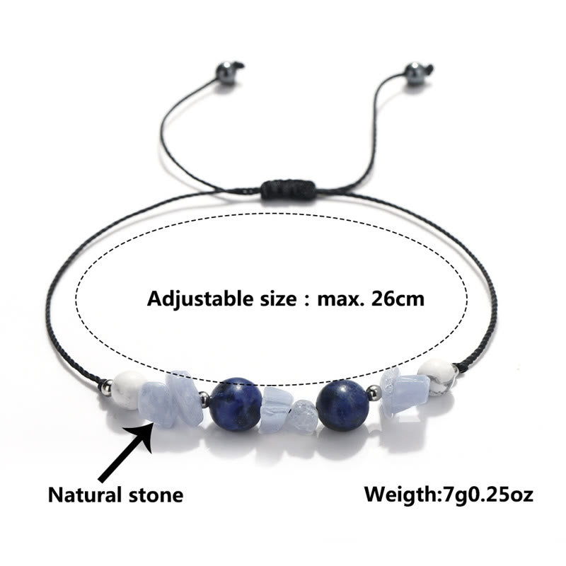 KarmaRipple's Don't Make Me Roar Purple Agate Blue Lace Agate Blue Sodalite Protection Bracelet p10