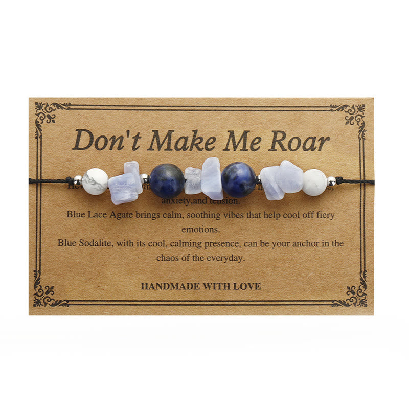KarmaRipple's Don't Make Me Roar Purple Agate Blue Lace Agate Blue Sodalite Protection Bracelet p11