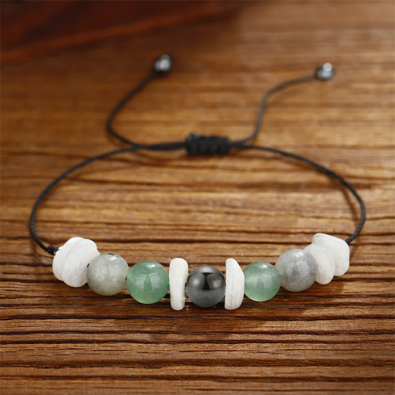 KarmaRipple's Menopause Labradorite Green Aventurine Ivory Moonstone Balancing Bracelet p8