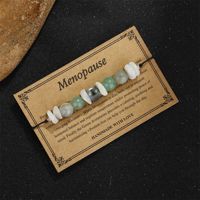 KarmaRipple's Menopause Labradorite Green Aventurine Ivory Moonstone Balancing Bracelet p3