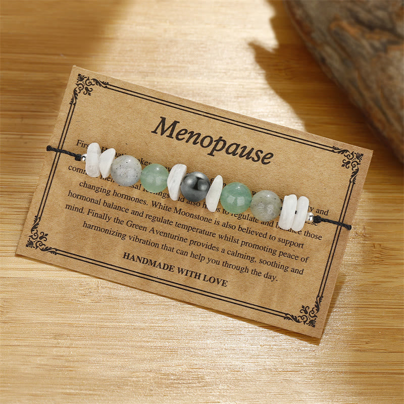 KarmaRipple's Menopause Labradorite Green Aventurine Ivory Moonstone Balancing Bracelet p4