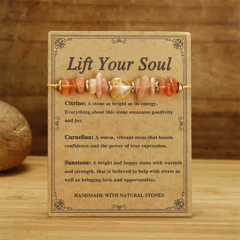 KarmaRipple's Lift Your Soul Citrine Carnelian Sun Stone Happiness Bracelet p2
