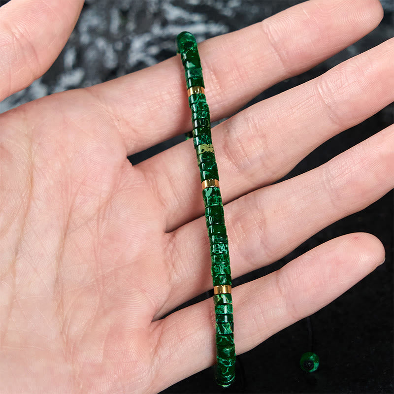 KarmaRipple's Authentic Malachite Spacer Bead Anti-anxiety Bracelet p4