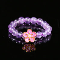 KarmaRipple's 3mm Amethyst Peach Blossom Elastic String Ring