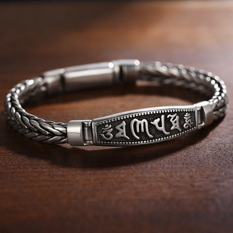KarmaRipple's Tibetan Bronze Weave Om Mani Padme Hum Relief Vajra Peace Metal Bracelet p2