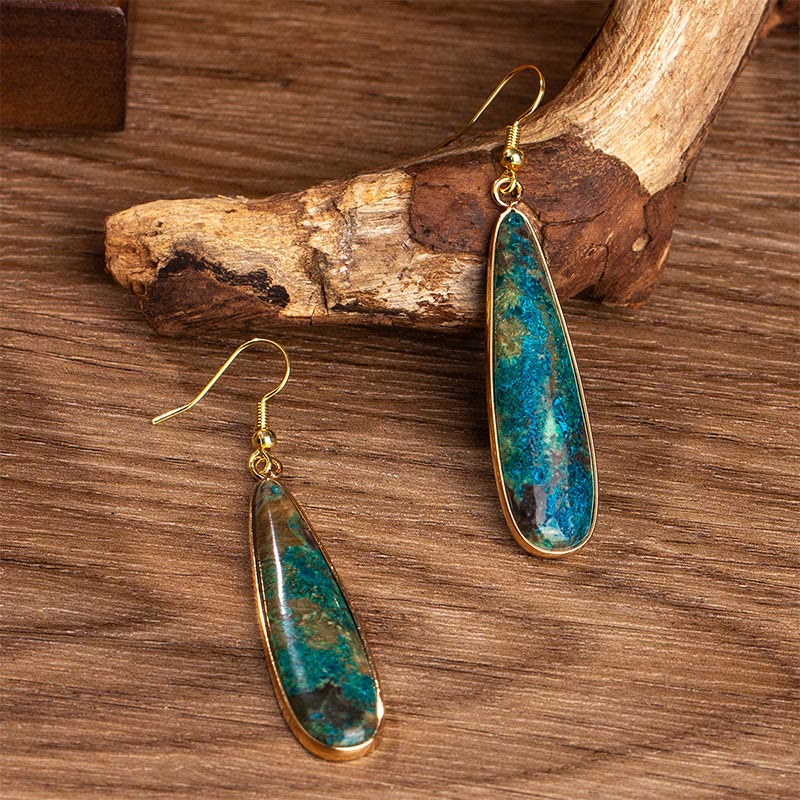 KarmaRipple's Emperor Stone Water Drop Happiness Dangle Earrings p4
