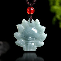 KarmaRipple's Authentic Green Jade Nine Tailed Fox Abundance Pendant Necklace