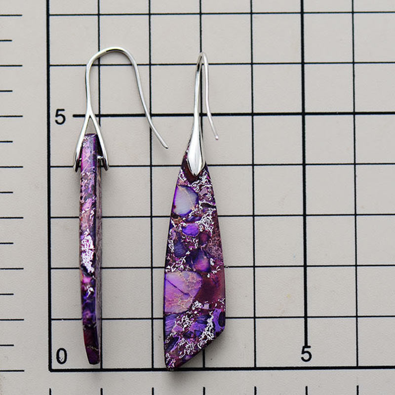 KarmaRipple's Authentic Emperor Stone Geometric Gemstone Anti-Stress Earrings p14