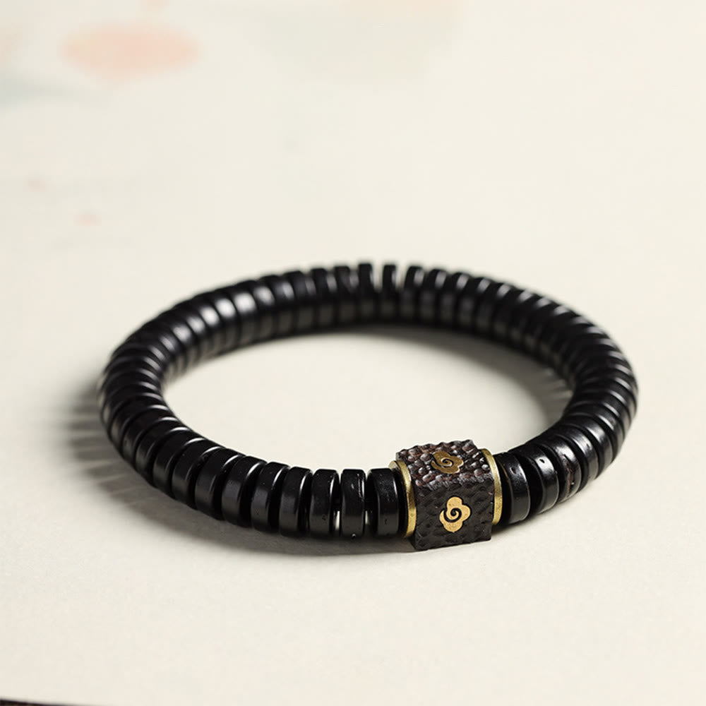 KarmaRipple's Tibetan Coconut Shell Auspicious Clouds Positive Bracelet p1