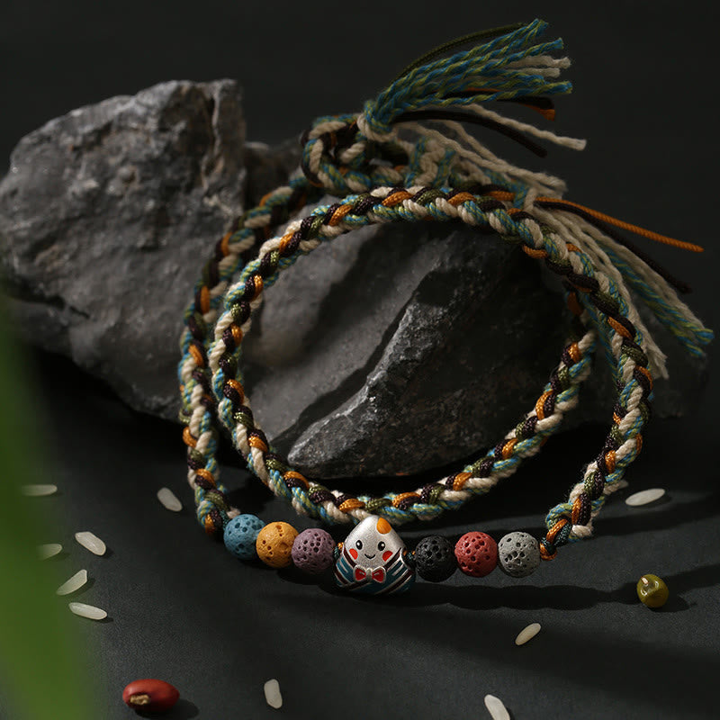 KarmaRipple's Dragon Boat Festival Colorful Rope Lava Rock Fu Character Rice Dumplings Fortune Woven Bracelet p1