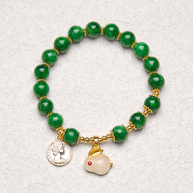 KarmaRipple's Green Calcite Lovely Rabbit Talisman Clarity Bracelet p4