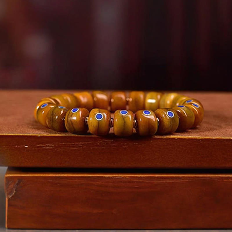 KarmaRipple's Vintage Tibetan Yak Bone Lazurite Woven Rope Balance Bracelet p10