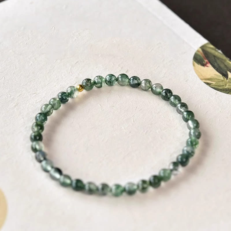 KarmaRipple's Moss Agate Fortunate Bead Soothing Bracelet p2