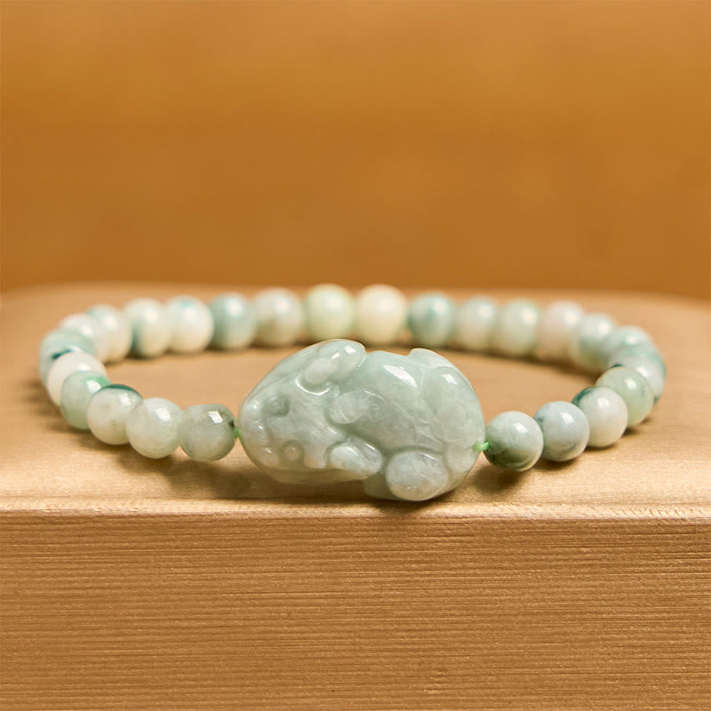 KarmaRipple's Authentic Green Jade PiXiu Carved Fortune Bracelet p2