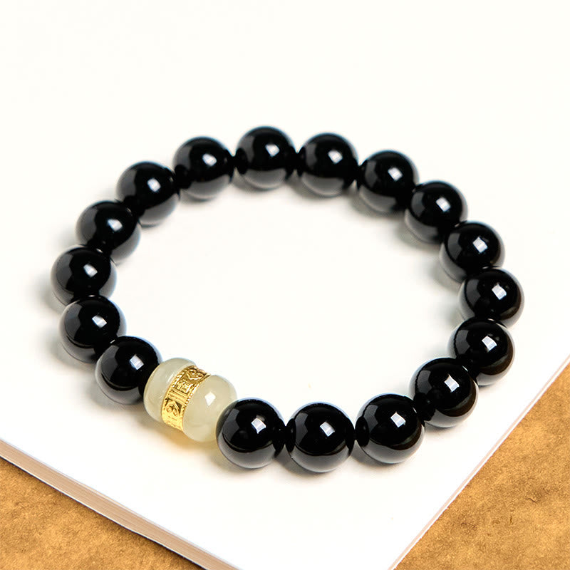 KarmaRipple's Authentic Black Onyx Jade Support Bracelet p1