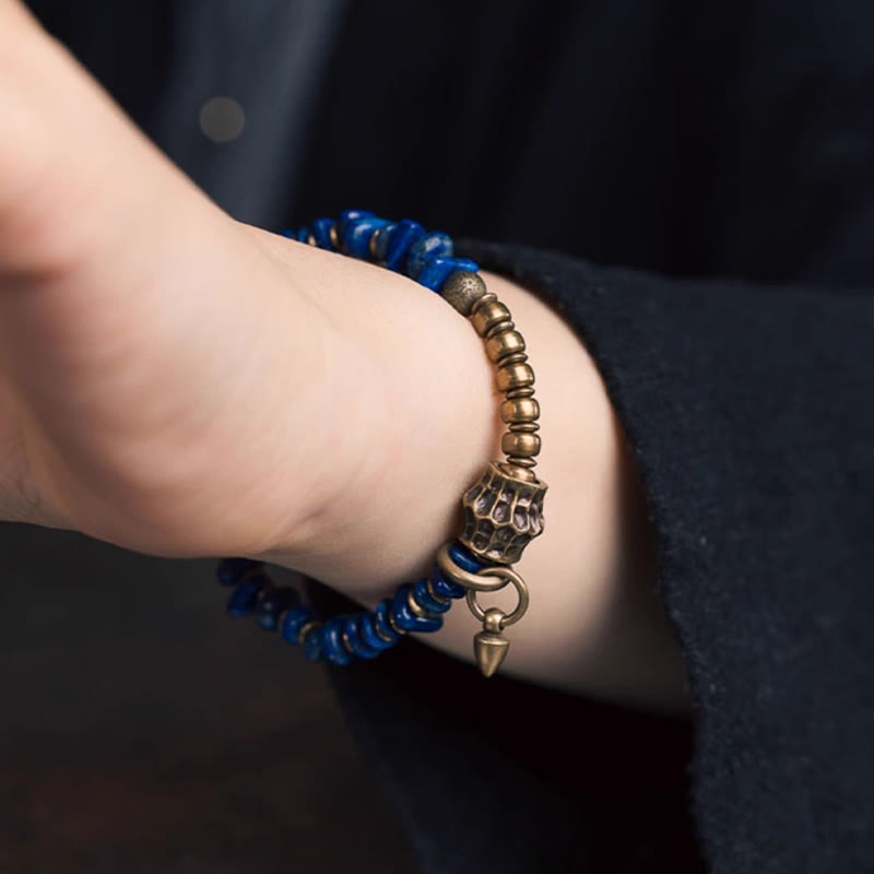 KarmaRipple's Vintage Irregular Shape Design Lazurite Positive Bracelet p11