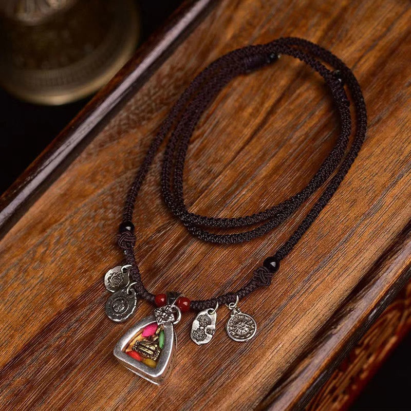 KarmaRipple's Tibetan Medicine Buddha Compassion Woven Rope Pendant Necklace p1