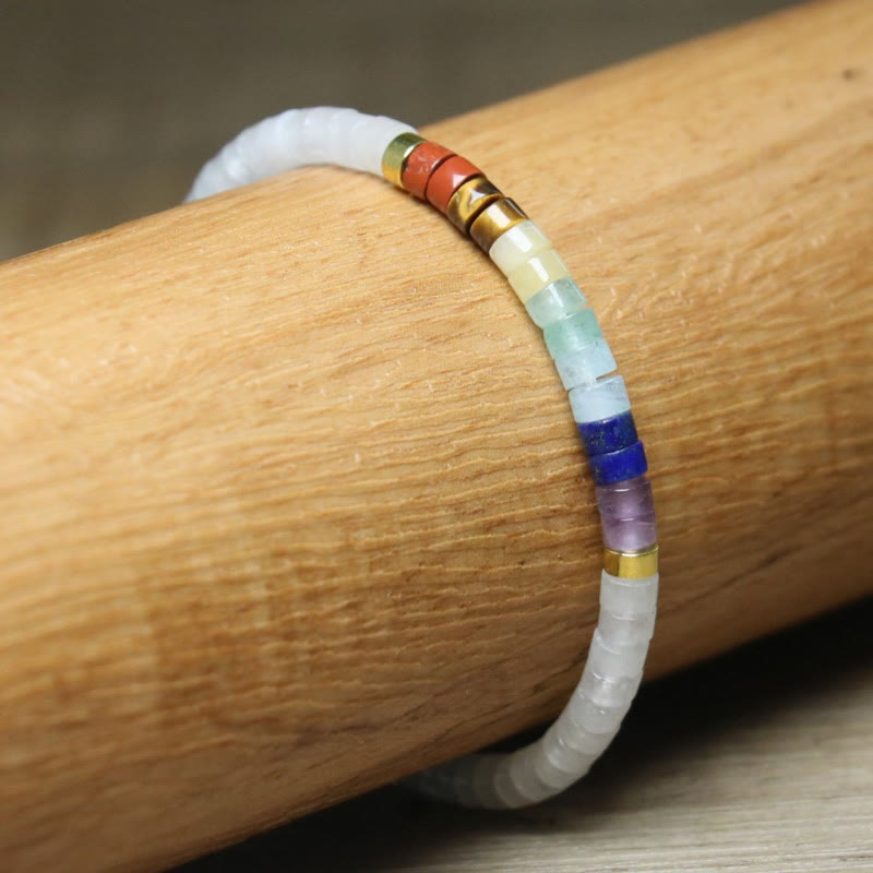 KarmaRipple's Authentic Ivory Gemstone Black Onyx Clarity Spacer Bead Bracelet p6