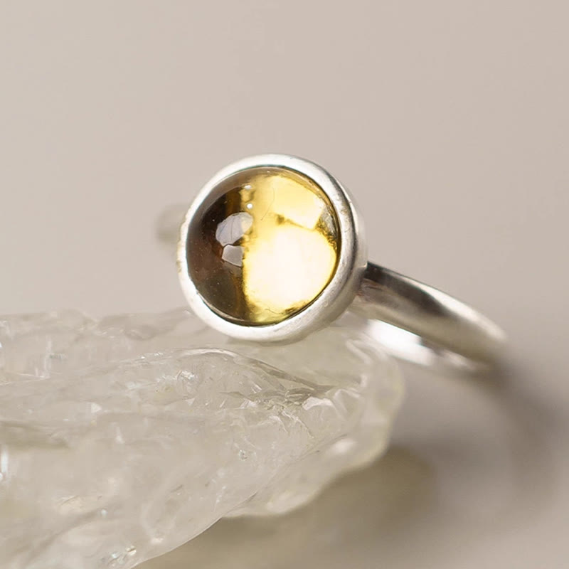 KarmaRipple's Authentic 925 Sterling Silver Citrine Adjustable Protection Ring p5