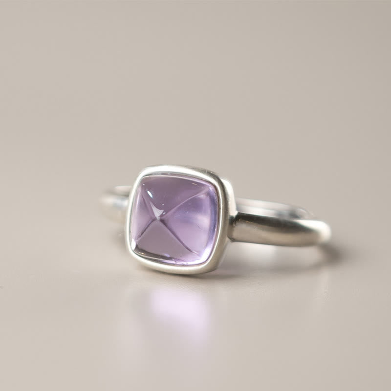KarmaRipple's Authentic 925 Sterling Silver Amethyst?Adjustable Balance Ring p18