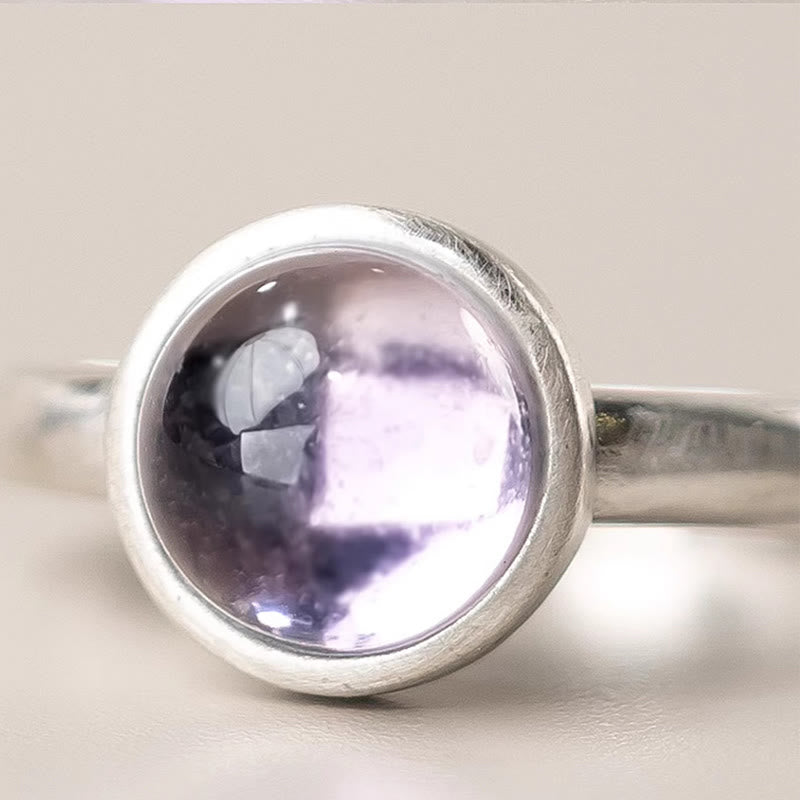 KarmaRipple's Authentic 925 Sterling Silver Amethyst?Adjustable Balance Ring p5