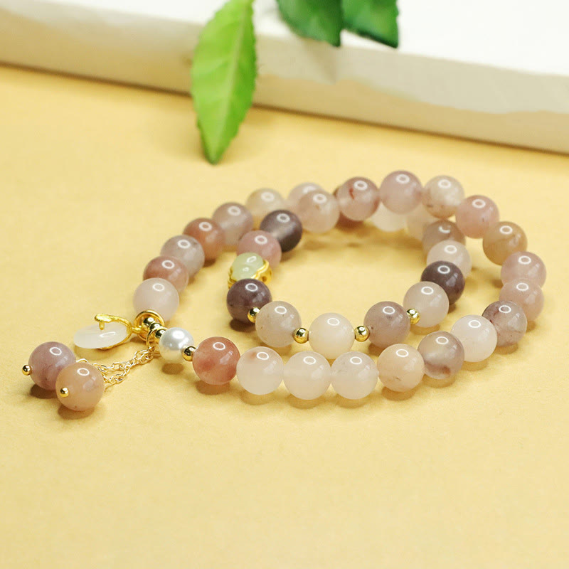 KarmaRipple's Authentic Golden Silk Jade Double Layer Gourd Peace Buckle Fortune Bracelet p4