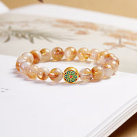 KarmaRipple's 999 Sterling Silver Citrine Om Mani Padme Hum Protection Bracelet