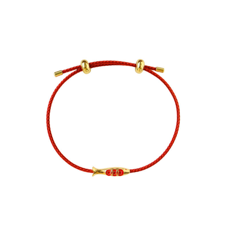 KarmaRipple's Brass Koi Fish Red String Wealth Bracelet p7