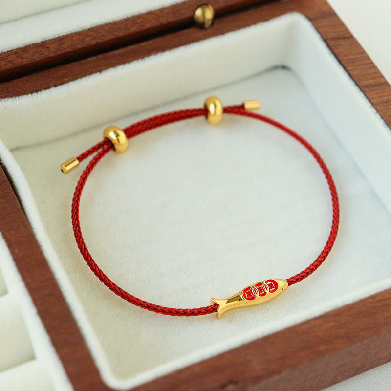 KarmaRipple's Brass Koi Fish Red String Wealth Bracelet p10