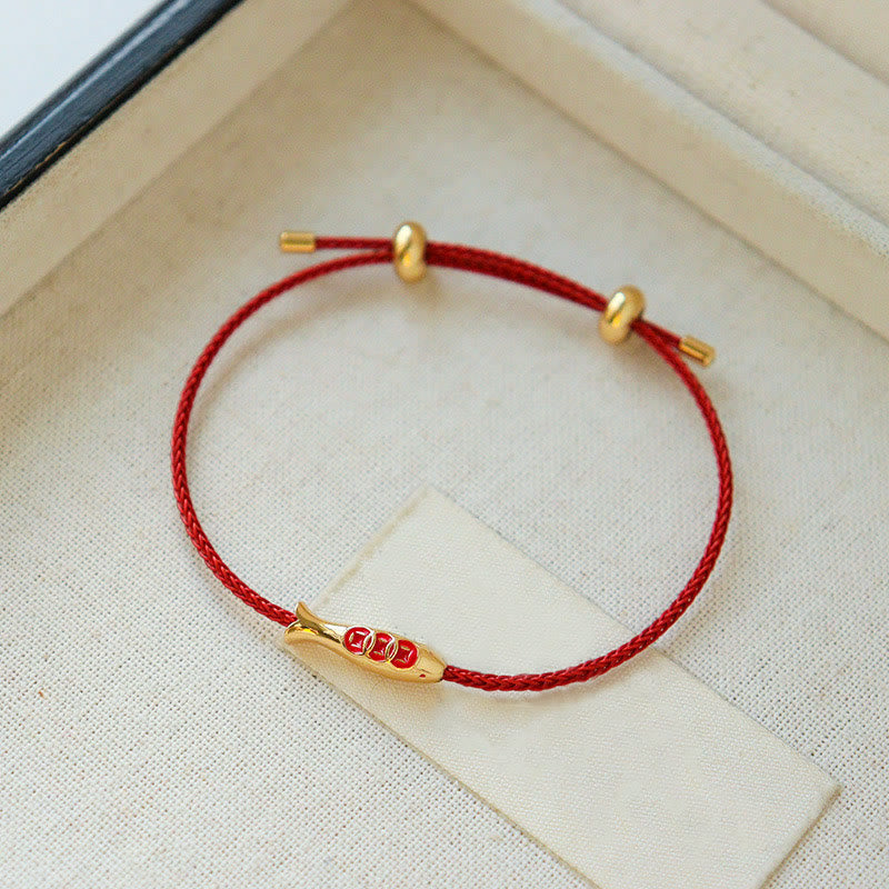 KarmaRipple's Brass Koi Fish Red String Wealth Bracelet p3