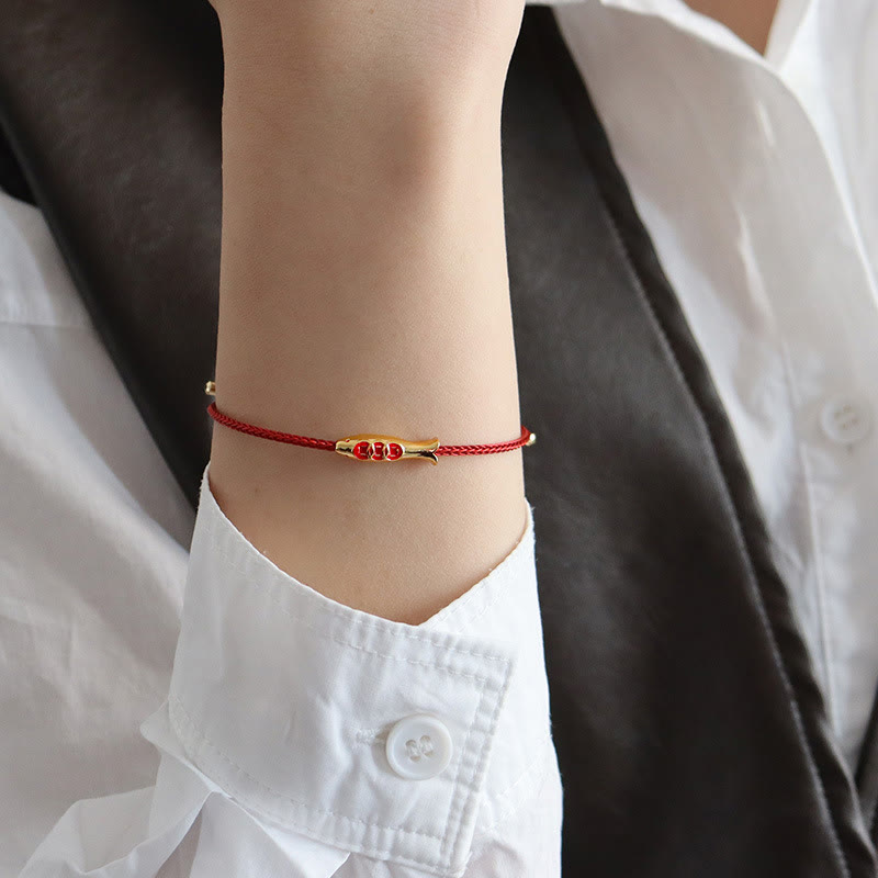 KarmaRipple's Brass Koi Fish Red String Wealth Bracelet p6