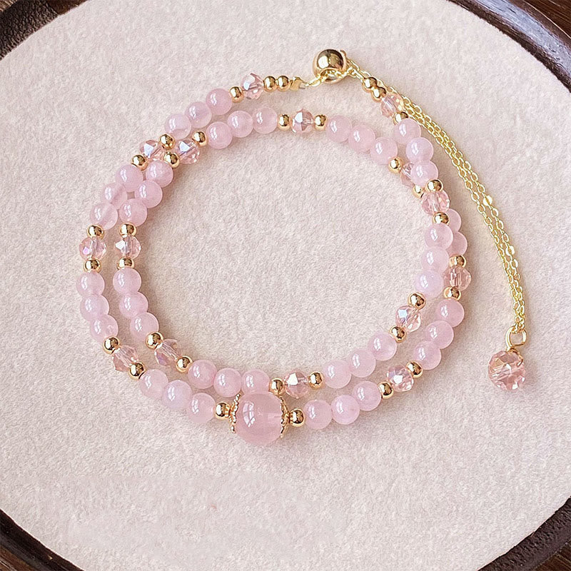 KarmaRipple's Authentic Citrine Pink Gemstone Beadwork Pleasure Creativity Double Layer Bracelet p8