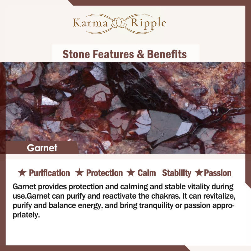 KarmaRipple's 925 Sterling Silver Authentic Garnet Cat Eye Protection Triple Wrap Bracelet p14