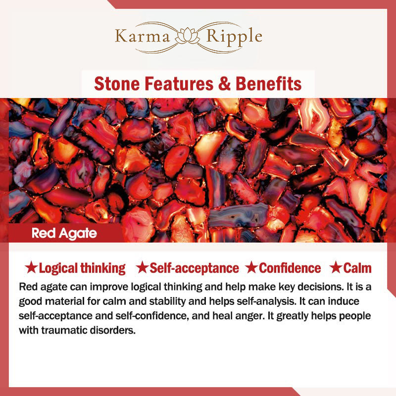 KarmaRipple's Colorful Agate Metal Wood Water Fire Earth Five Elements String Bracelet p12